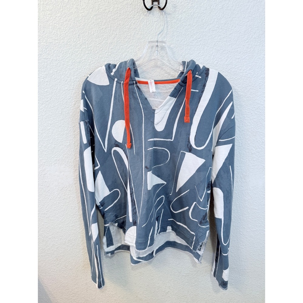 Daily Practice Anthropologie Blue Abstract Geometric Hoodie OB1365119 Womens S